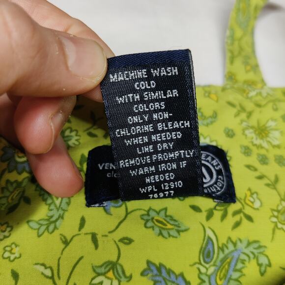 Vtg 90s Venezia Lime Green Paisley Ruffle Square Neck Cotton Dress 18 Clueless - Picture 7 of 11